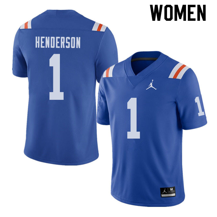 Jordan Brand Women #1 CJ Henderson Florida Gators Throwback Alternate College Football Jerseys Sale-